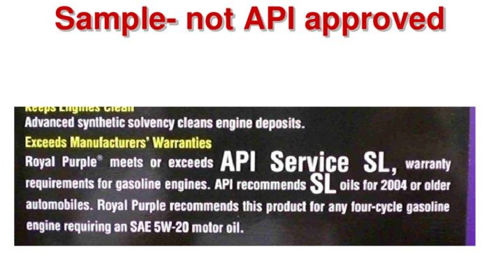 royal purple tidak lulus API