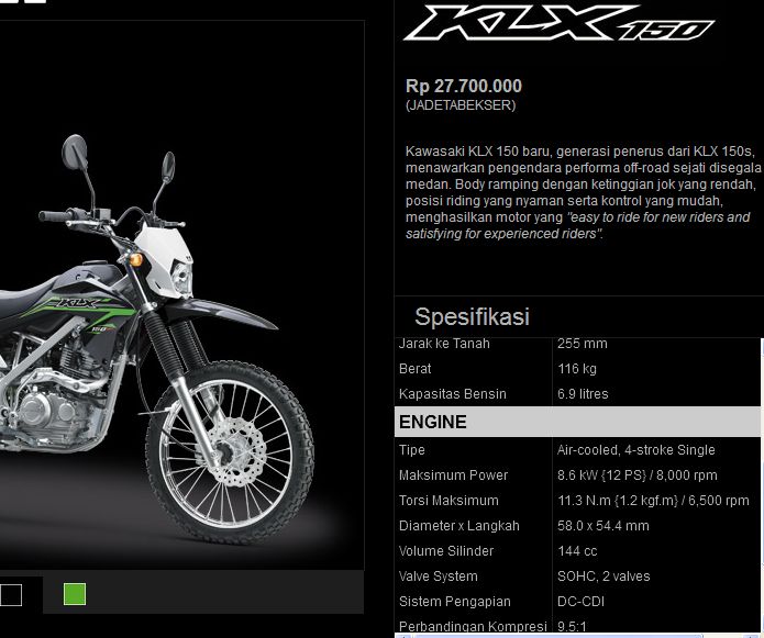 spesifikasi-klx-150